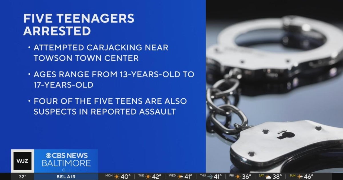 Five teens arrested for attempted carjacking in Towson, police say ...