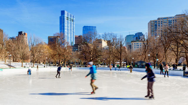 Winter Ice Skating - Frog Pond - Boston Common - Boston Massachusetts 