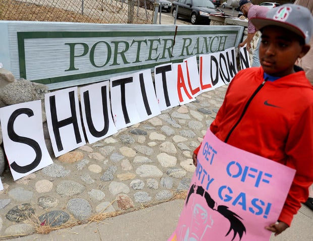 Gas leak protest in Porter Ranch, CA 