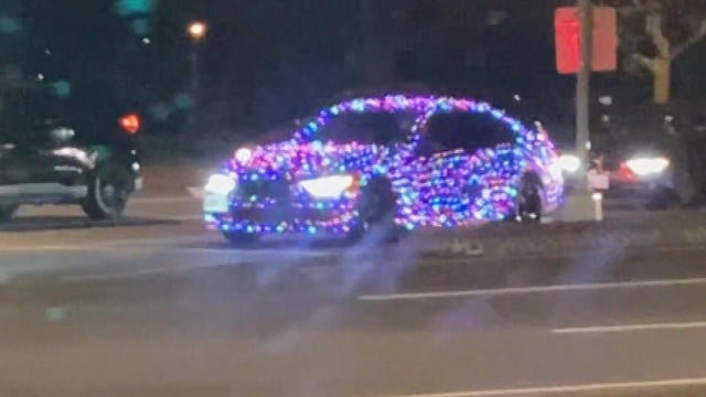 Christmas lights car 