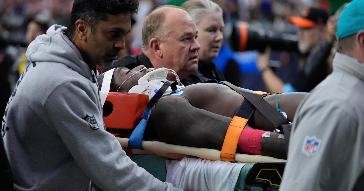 Miami Dolphins wide receiver DuBose taken off the field on a stretcher after hit to the head against Houston Texans Miami Dolphins wide receiver DuBose taken off the field on a stretcher after hit to the head against Houston Texans