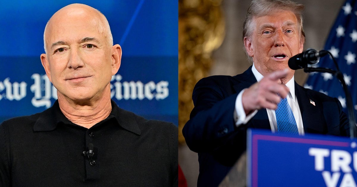 Jeff Bezos meeting with Trump at Mar-a-Lago - CBS News