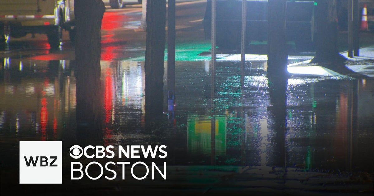 Lanes remain closed after water main break in Newton Corner - CBS Boston