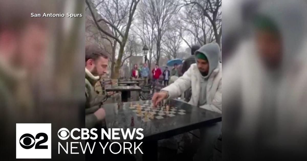 San Antonio Spurs star Victor Wembanyama plays chess with fans in NYC park