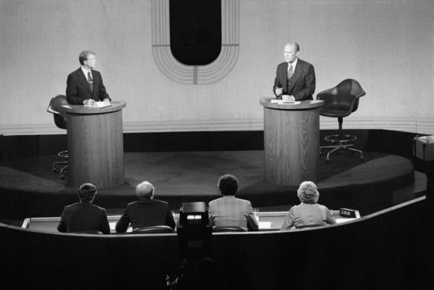 Jimmy Carter and Jerry Ford During Debate 