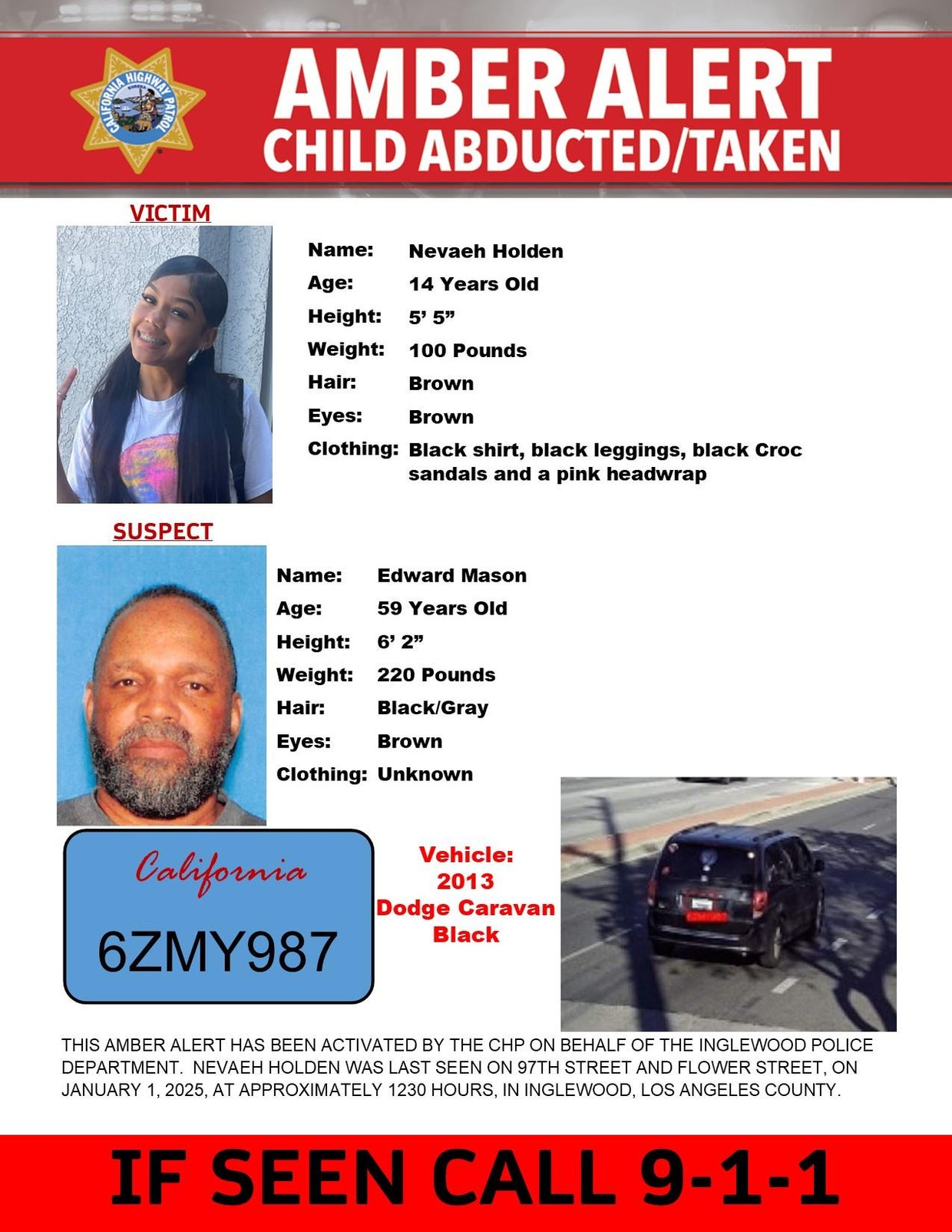 Amber Alert Canceled After 14 Year Old Girl Missing From Inglewood