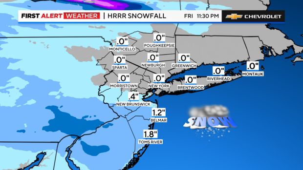 Snow forecast for Friday