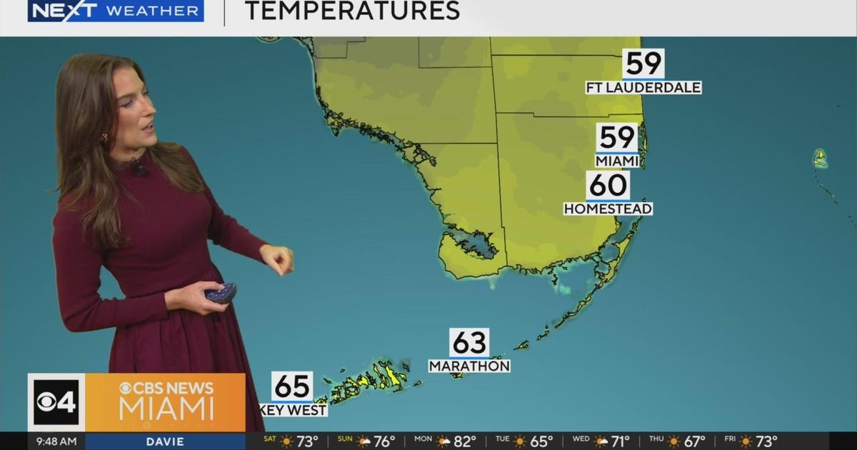South Florida expecting cold weather for Saturday 1/4/25 9AM - CBS Miami