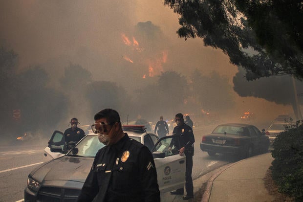 Powerful Winds Fuel Multiple Fires Across Los Angeles Area 