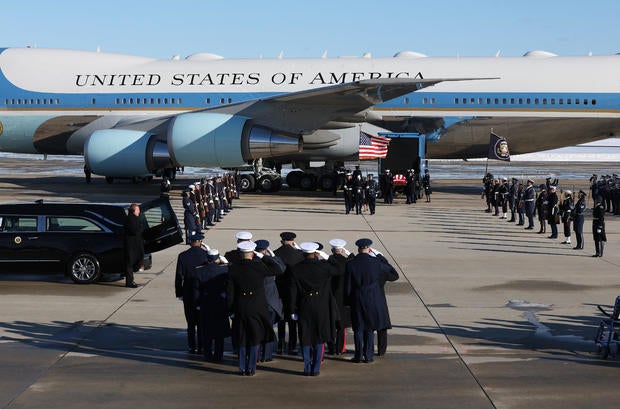 Body Of Former President Jimmy Carter Arrives At Joint Base Andrews 