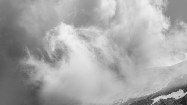 Thunderstorm cloud over the glacier Wasserfallferner. Oetztal Alps in the nature park Oetztal near village Obergurgl. Europe, Austria, Tyrol 