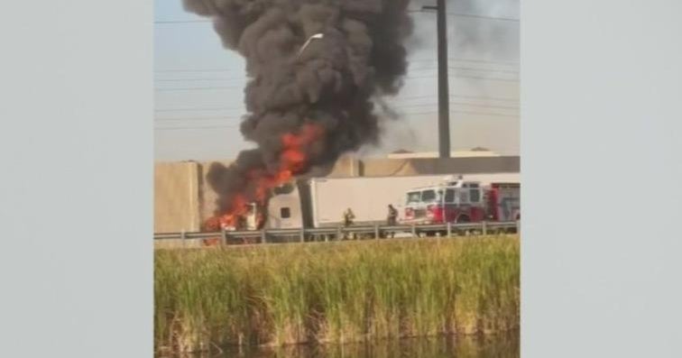 One dead in fiery tractor-trailer crash on Turnpike in Miami Gardens One dead in fiery tractor-trailer crash on Turnpike in Miami Gardens