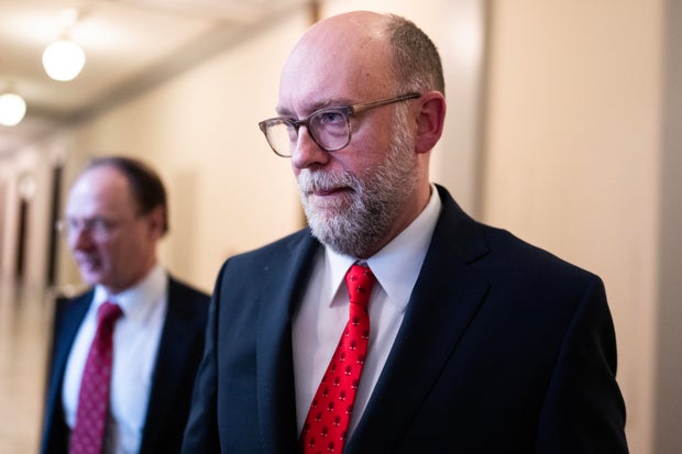 Russell Vought after a meeting on Capitol Hill on Dec. 9, 2024.