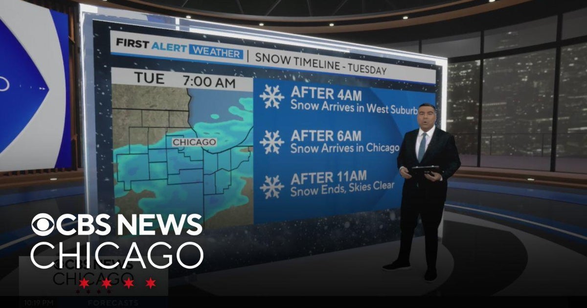 Snow coming to Chicago for Tuesday morning commute - CBS Chicago