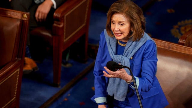 Rep. Nancy Pelosi holds the gavel she used in the House of Representatives 14 years earlier when the Affordable Care Act was passed during a news conference to mark the anniversary at the U.S. Capitol on March 21, 2024 in Washington, DC. 