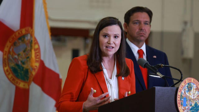 Florida Attorney General Ashley Moody speaks during a press conference regarding an apparent assassination attempt of former President Donald Trump on September 17, 2024 in West Palm Beach, Florida. 