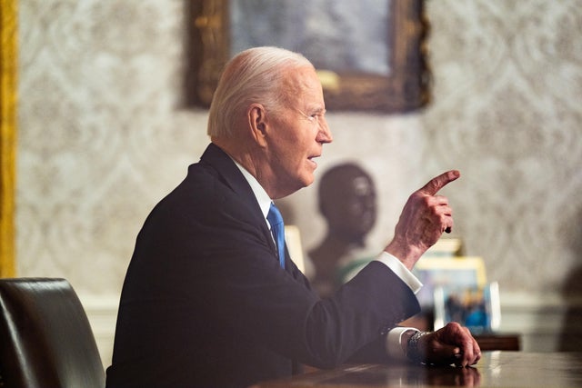 President Biden delivers a Farewell Address to the Nation inside of the Oval Office of the White House in Washington, DC on Wednesday, January 15, 2025. 
