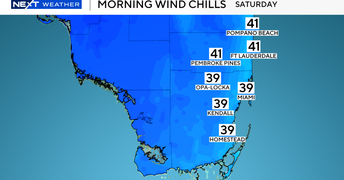 South Florida to experience the coldest night of the season; wind chills in the 30s