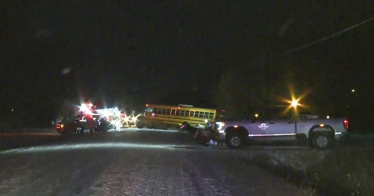 Minor injuries reported after school bus carrying children slides off ...