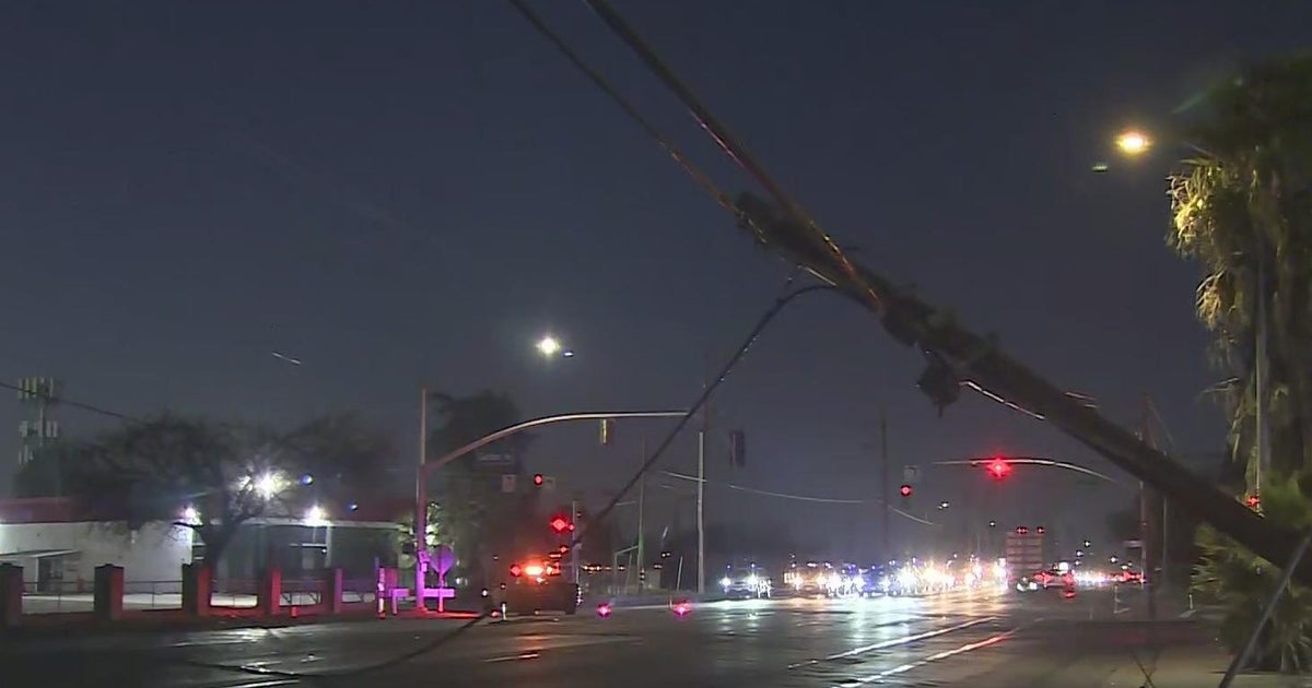 Power lines down over roadway in Stockton