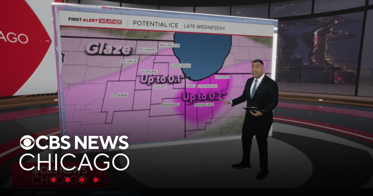 A look at the ice threat starting Wednesday in Chicago - CBS Chicago