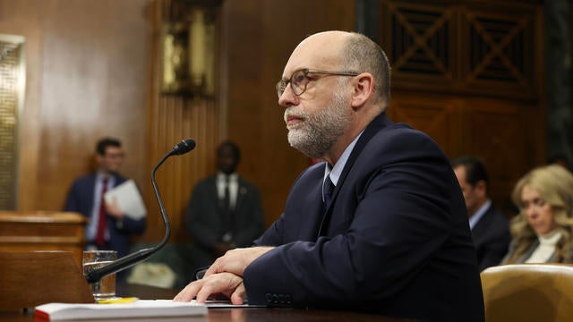 President Donald Trump's nominee for Office of Management and Budget Director Russ Vought testifies during the Senate Banking Committee nomination hearing in the Dirksen Senate Building on January 22, 2025 in Washington, DC. 