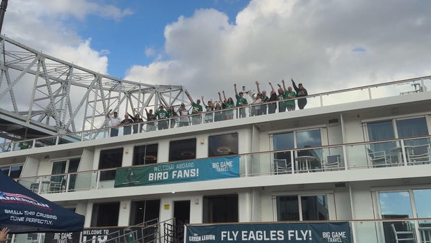Eagles fans traveling with the Green Legion in New Orleans 