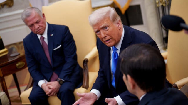 President Trump speaks during an executive order signing in the Oval Office of the White House in Washington, D.C., on Monday, Feb. 10, 2025. 