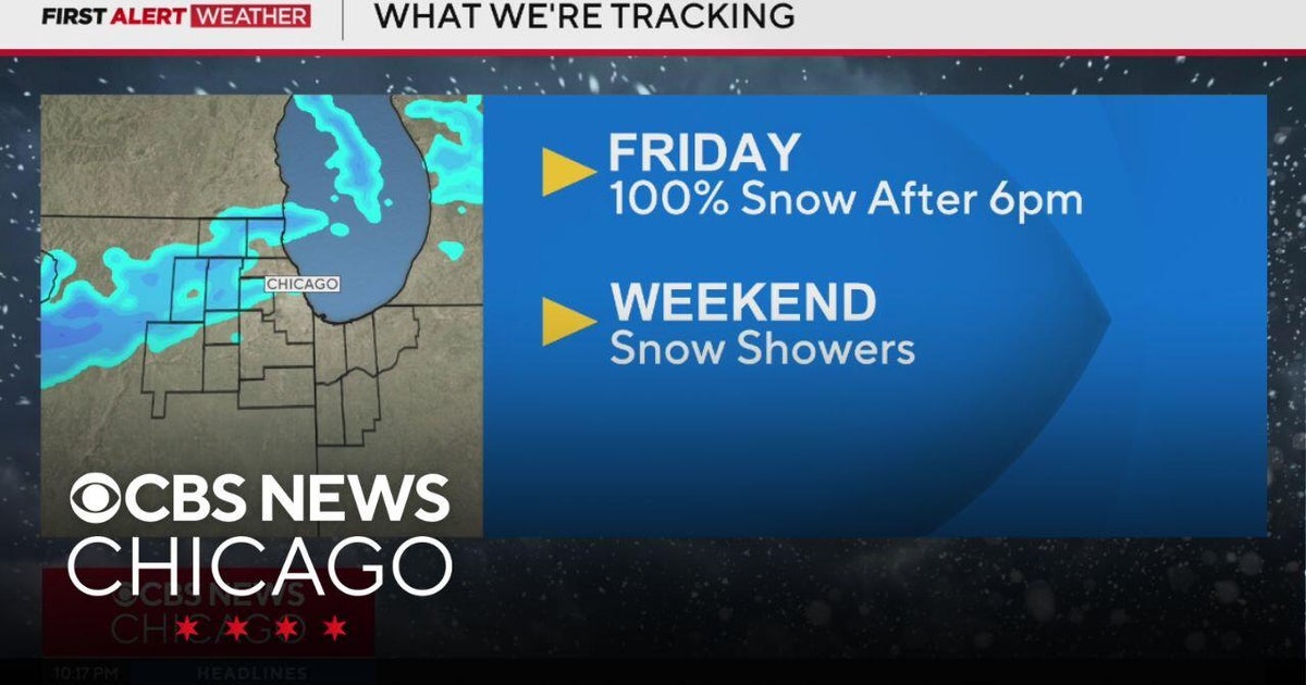 100% snow chance in Chicago after 6 p.m. Friday - CBS Chicago