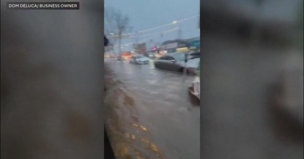 Melrose Shopping District Floods After Heavy Rain