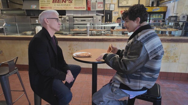 Anderson Cooper and Timothée Chalamet 