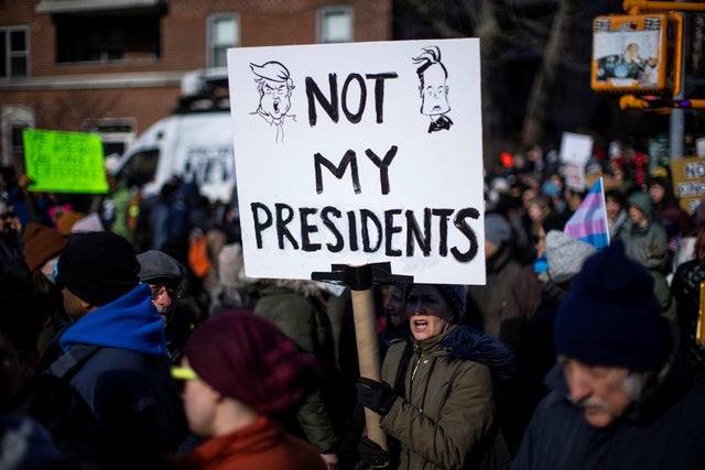National Day of Protest on Presidents' Day in New York 