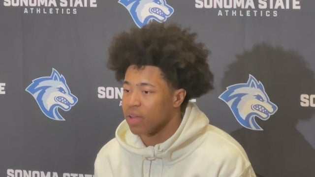 Jaylen Wells speaks at Sonoma State