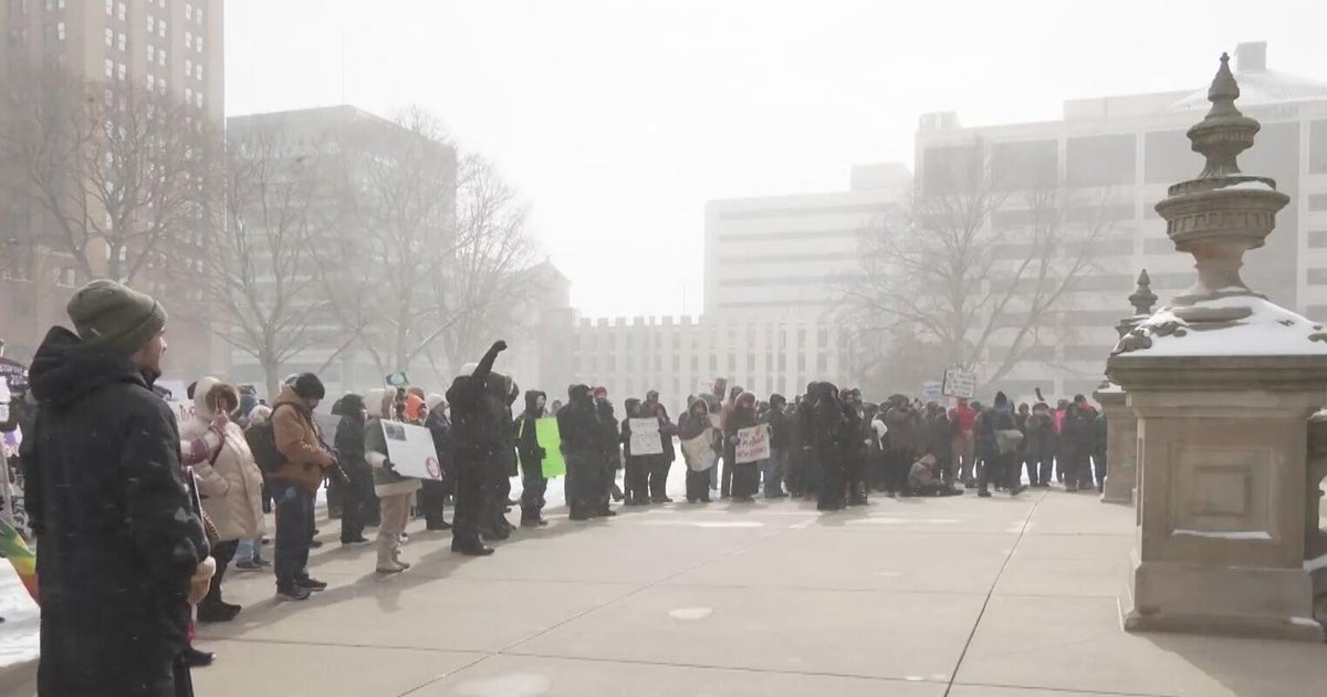 Hundreds protest Trump's policies at Michigan state capitol on ...