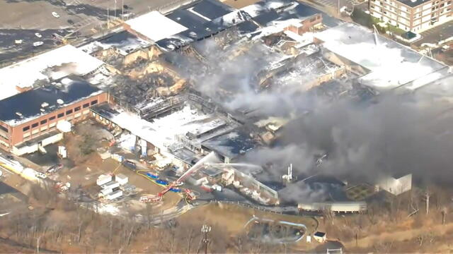 Aftermath of fire at SPS Technologies in Abington Township 