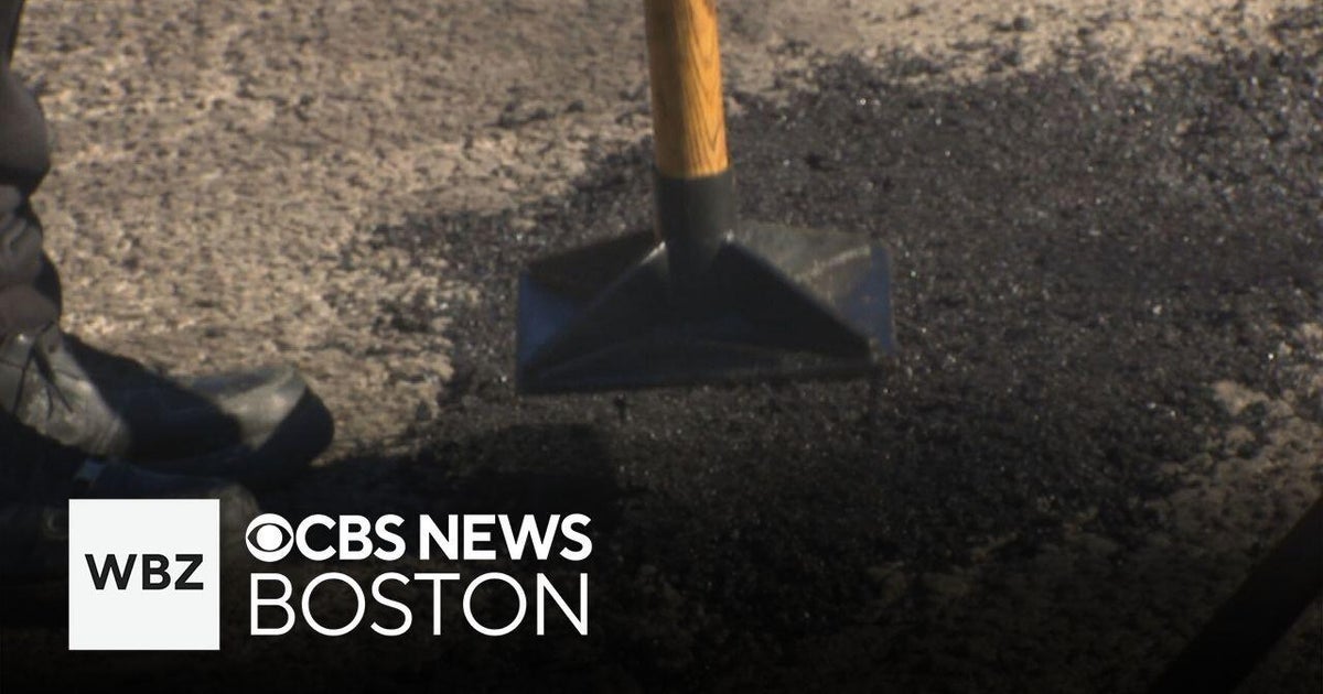 Pothole crews hard at work in Boston amid milder temperatures - CBS Boston