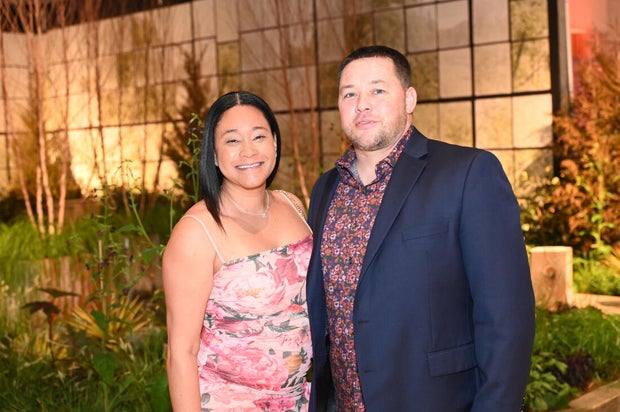 People pose for a photo at the Philadelphia Flower Show Preview Party