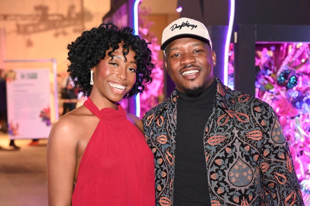 People pose for a photo at the Philadelphia Flower Show Preview Party