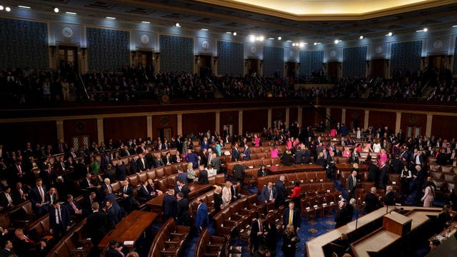 Lawmakers arrive for a joint session of Congress in the House chamber of the U.S. Capitol in Washington, D.C., on March 4, 2025.