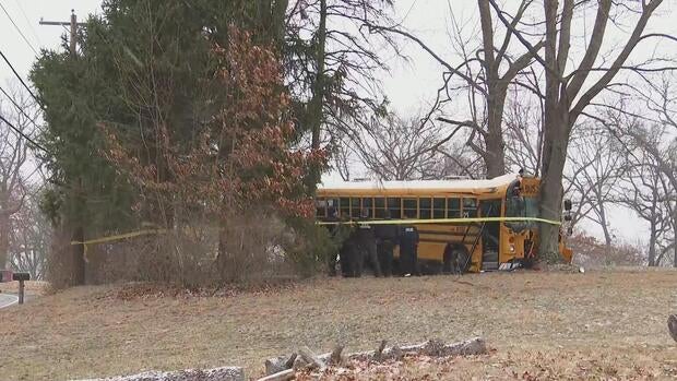 Photos show school bus crashed into tree in Butler County 