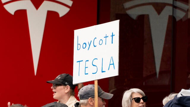 Demonstrators Protest Against Elon Musk In Seattle, Washington 