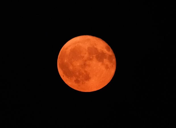 Blood moon over Hamburg 