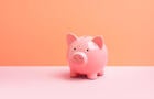 Pink piggybank on pastel background with copy space. Finance, technology, business analysis concept 