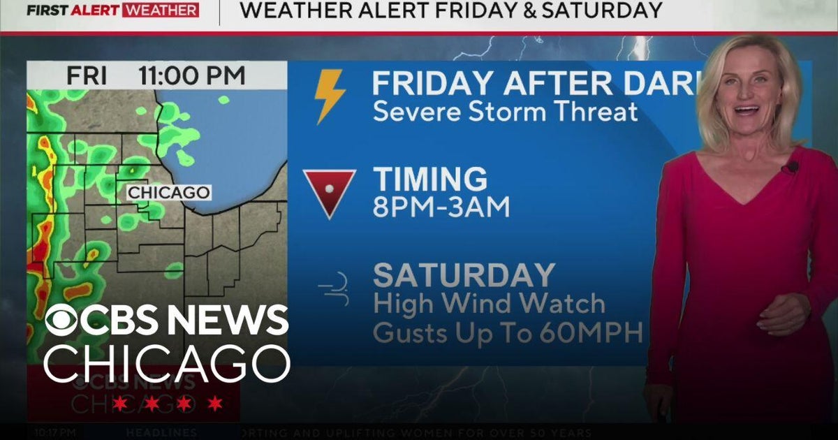 Timing for possible severe storms on Friday night in Chicago - CBS Chicago