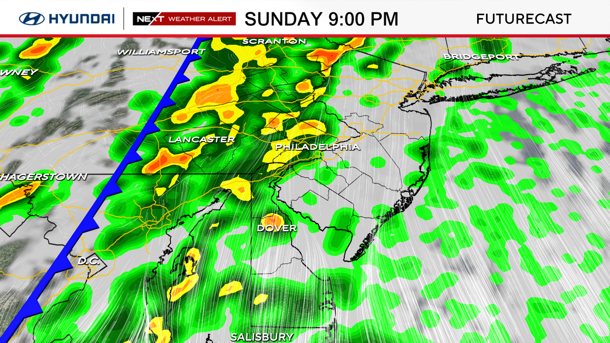 Futurecast for Sunday at 9 p.m. 