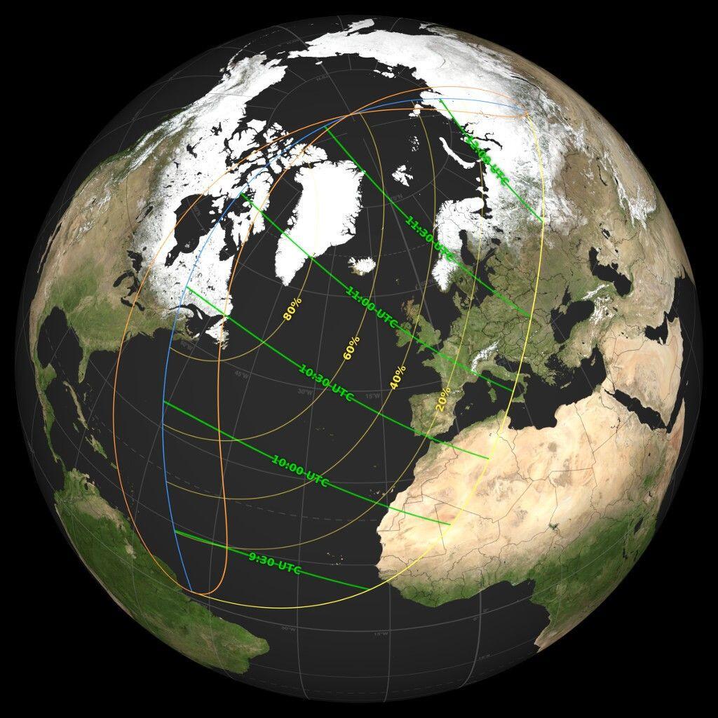 March 29 partial solar eclipse map