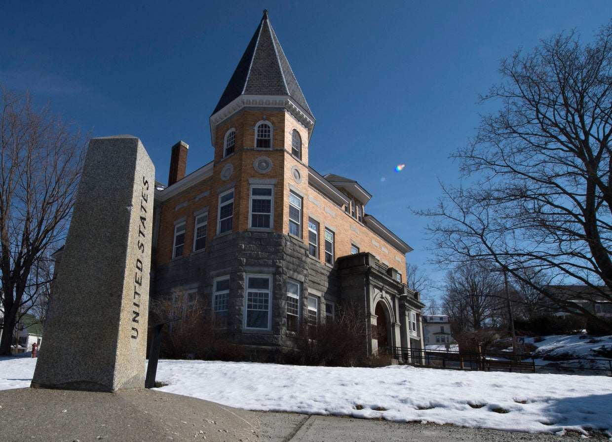 The Haskell Free Library and Opera House straddles the U.S.-Canada border between Stanstead, Quebec and Derby Line, Vermont. 
