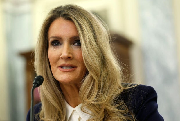 Kelly Loeffler, President Trump's nominee to lead the Small Business Administration, testifies at her confirmation hearing in Washington, D.C., on Jan. 29, 2025.