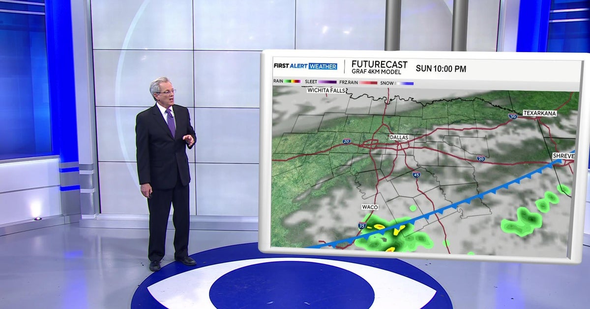 Small storm chances Sunday afternoon for North Texas - CBS Texas