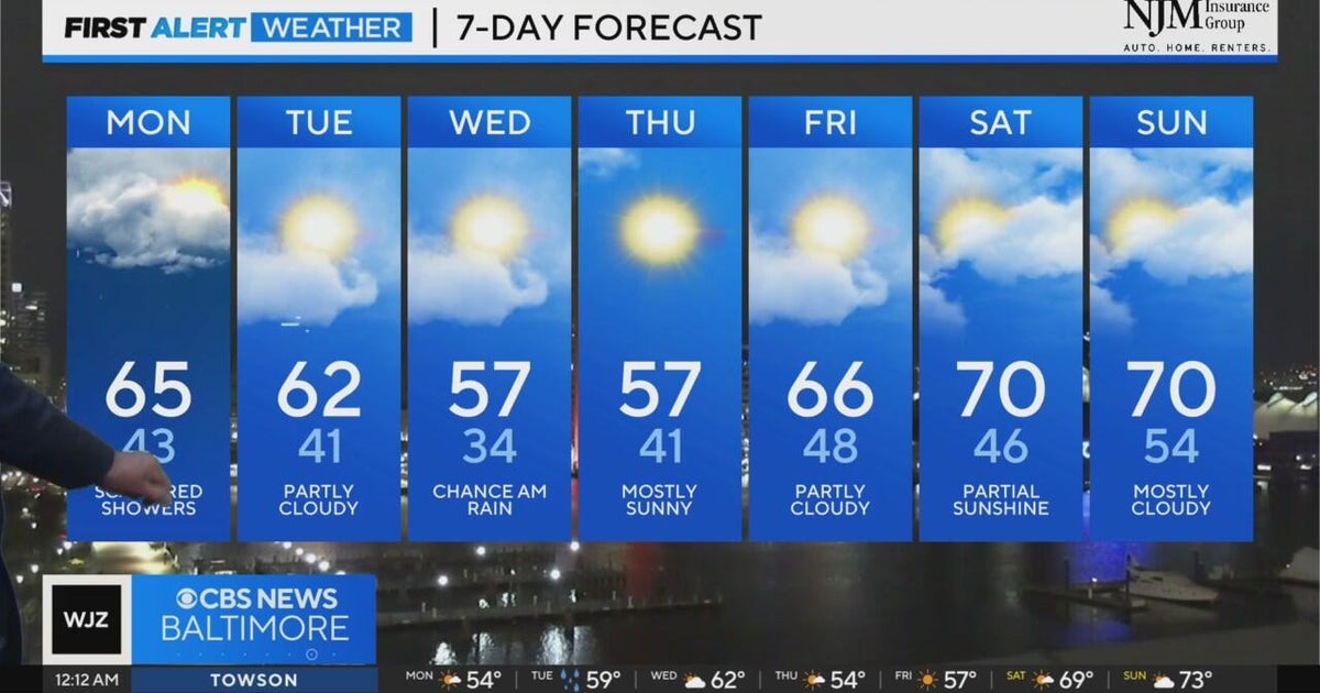 More rain likely on Monday in Maryland - CBS Baltimore